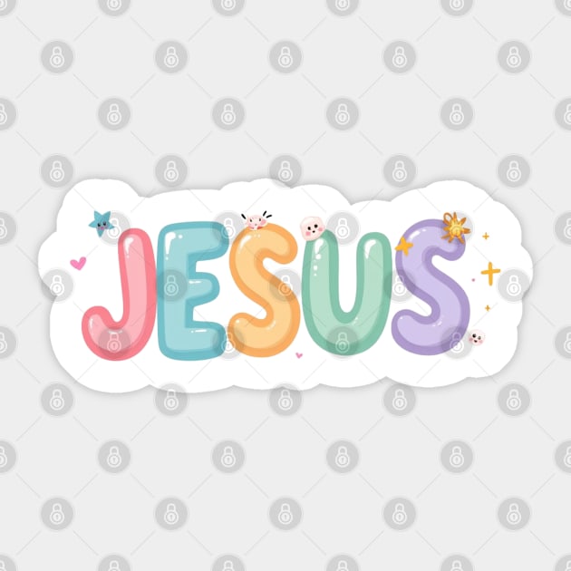 Jesus Cartoon Kids Design - Fun Christian Faith Graphic Sticker by Rox